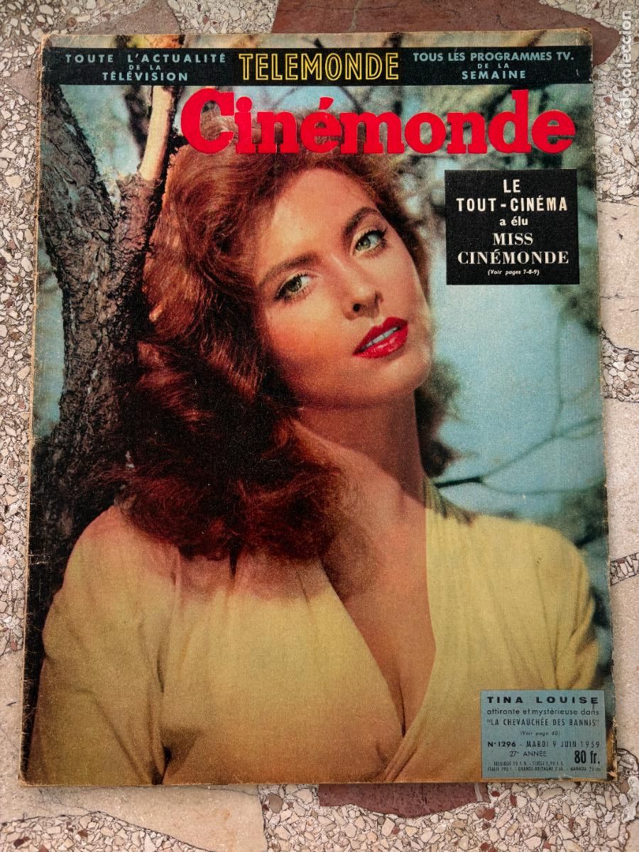 Cine: CIN&Eacute;MONDE N&ordm; 1296 A&Ntilde;O 1959. TINA LOUISE EN PORTADA. MICHELE MORGAN. GILBERT BECAUD.