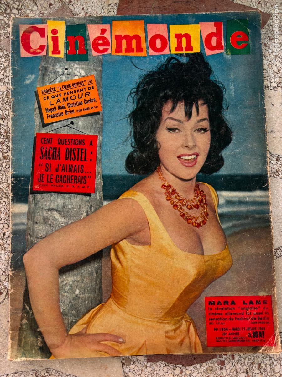 Cine: CIN&Eacute;MONDE N&ordm; 1354 A&Ntilde;O 1960. MARA LANE EN PORTADA. EVY NORLUND. SACHA DISTEL. HUIS CLOS.