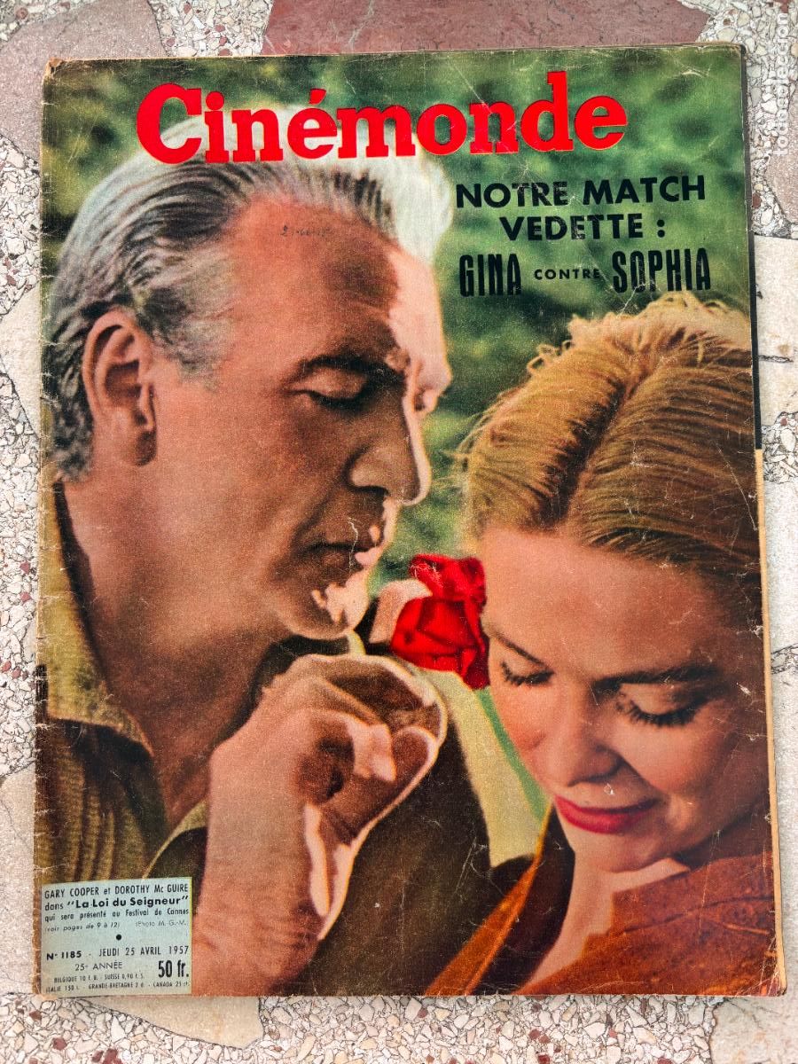 Cine: CIN&Eacute;MONDE N&ordm; 1185 A&Ntilde;O 1957. GARY COOPER Y DOROTHY MC GUIRE EN PORTADA. ANITA EKBERG.