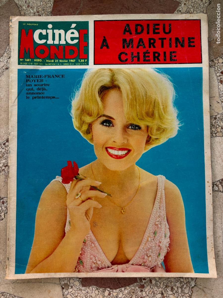 Cine: CIN&Eacute;MONDE N&ordm; 1681 A&Ntilde;O 1967. MARTINE CHERIE. MARIE FRANCE BOYER EN PORTADA. MARIA-ROSA RODRIGUEZ.
