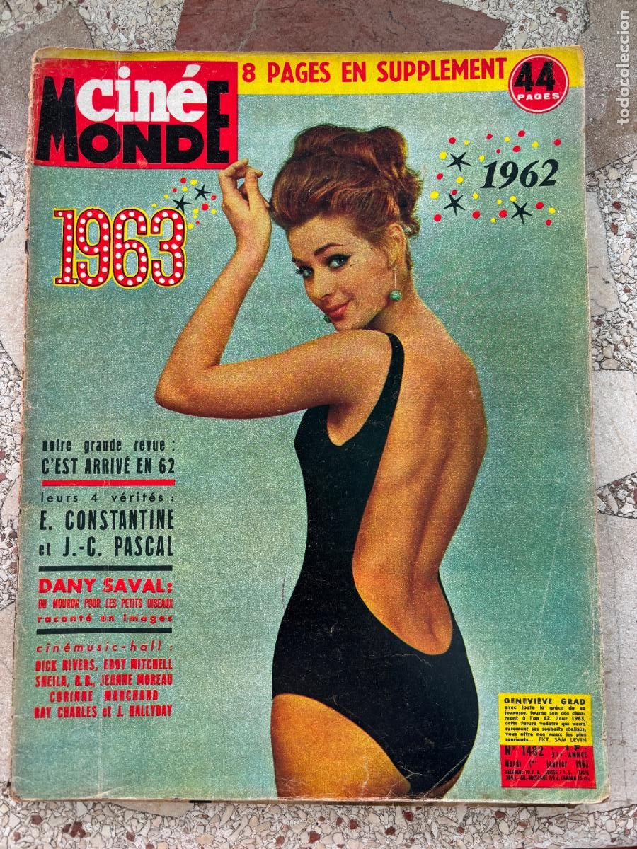 Cine: CIN&Eacute;MONDE N&ordm; 1482 A&Ntilde;O 1963. GENEVIEVE GRAD EN PORTADA. DANY SAVAL. DICK RIVERS. EDDY MITCHELL.