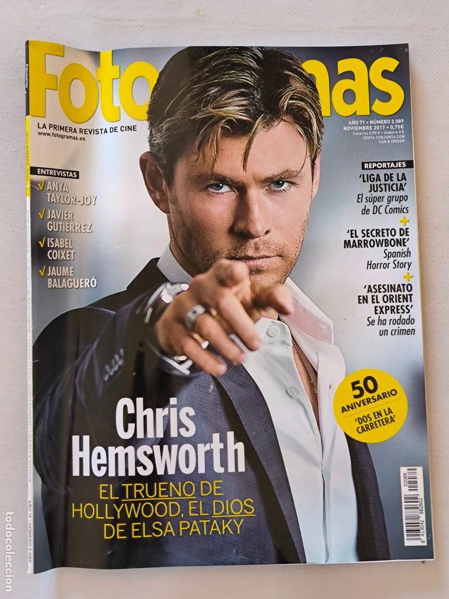 Cine: FOTOGRAMAS N&ordm; 2089 - A&Ntilde;O 71 - NOVIEMBRE 2017 - CHRIS HEMSWORTH (C)