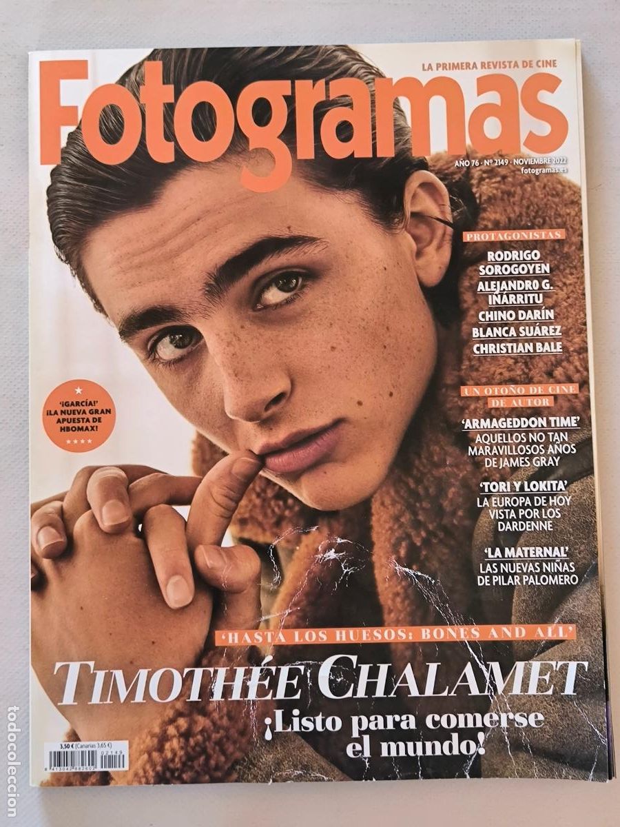 Cine: FOTOGRAMAS N&ordm; 2149 - A&Ntilde;O 76 - NOVIEMBRE 2022 - TIMOTHEE CHALAMET (C)