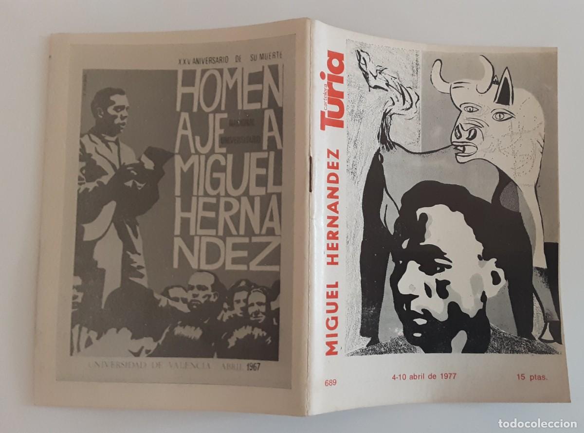 Cine: CARTELERA TURIA N&Uacute;MERO 689, MIGUEL HERN&Aacute;NDEZ EN PORTADA. ABRIL 1977