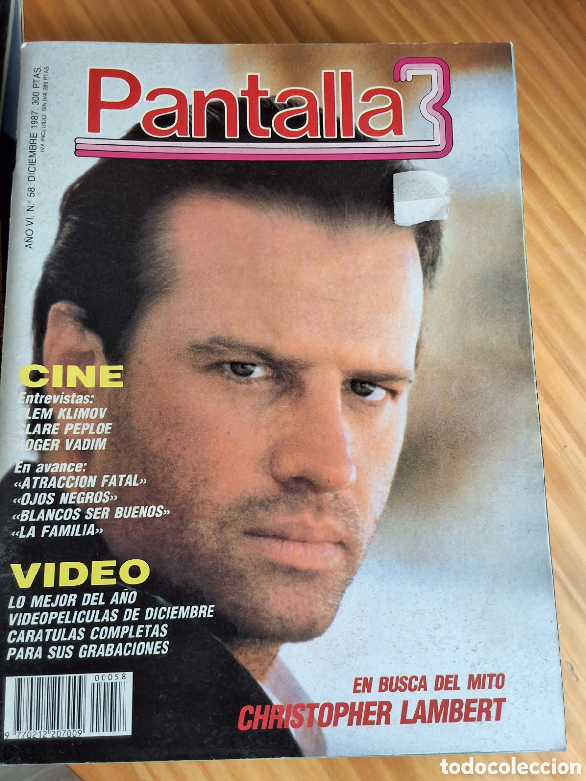 Cine: Pantalla 3 revista cine n&uacute;mero 58 a&ntilde;o 1987/11 incluye caratulas