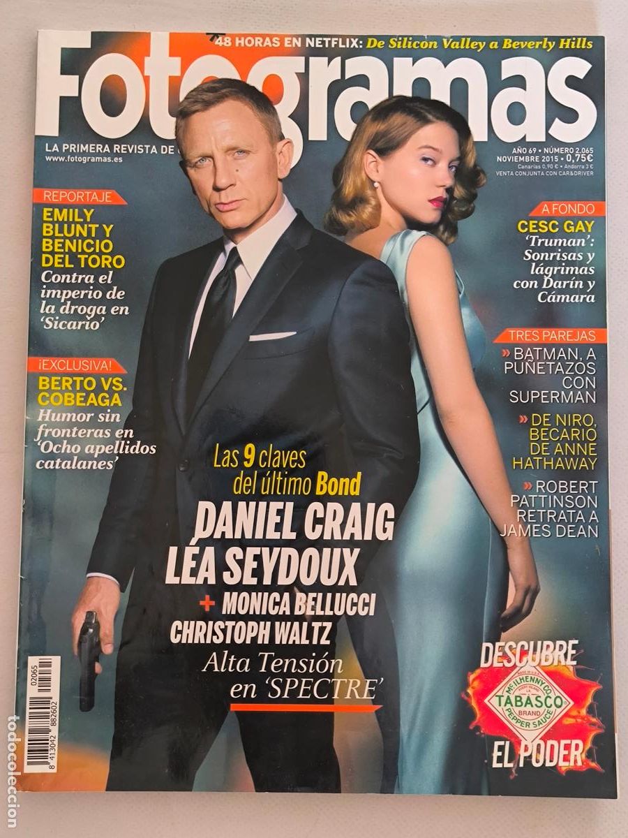 Cine: FOTOGRAMAS N&ordm; 2065 - A&Ntilde;O 69 - NOVIEMBRE 2015 - DANIEL CRAIG / LEA SEYDOUX (R)