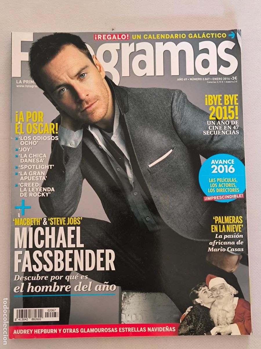 Cine: FOTOGRAMAS N&ordm; 2067 - A&Ntilde;O 69 - ENERO 2016 - MICHAEL FASSBENDER (S)