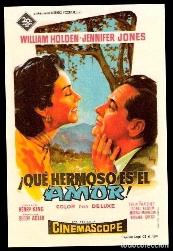 Cine: Q-07618- QUE HERMOSO ES EL AMOR (La colina del adi&oacute;s) (SOLIG&Oacute;) WILLIAM HOLDEM