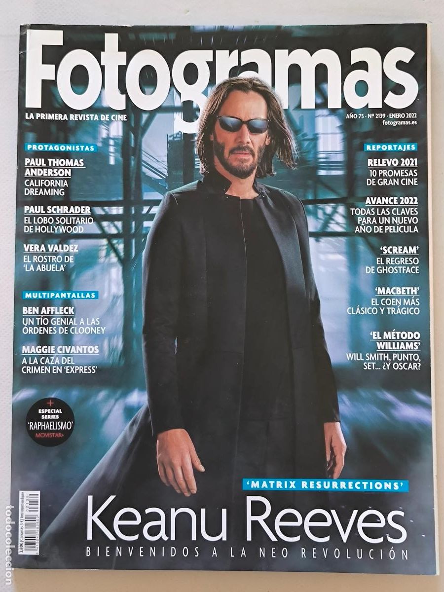 Cine: FOTOGRAMAS N&ordm; 2139 - A&Ntilde;O 75 - ENERO 2022 - KEANU REEVES / MATRIX RESURRECTIONS (CN)