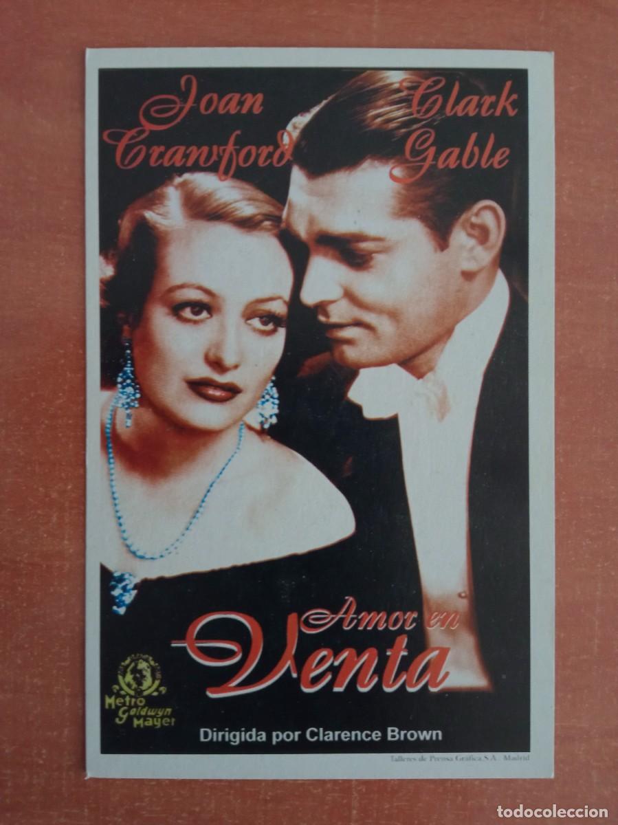 Cine: AMOR EN VENTA, JOAN CRAWFORD, CLARK GABLE, REPRODUCCI&Oacute;N O FACSIMIL ACARTONADO DE LOS A&Ntilde;OS 80