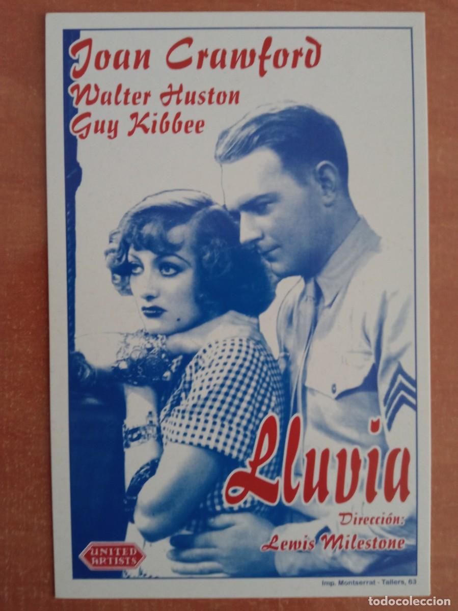 Cine: LLUVIA, JOAN CRAWFORD, REPRODUCCI&Oacute;N O FACSIMIL ACARTONADO DE LOS A&Ntilde;OS 80 HECHO EN VALENCIA