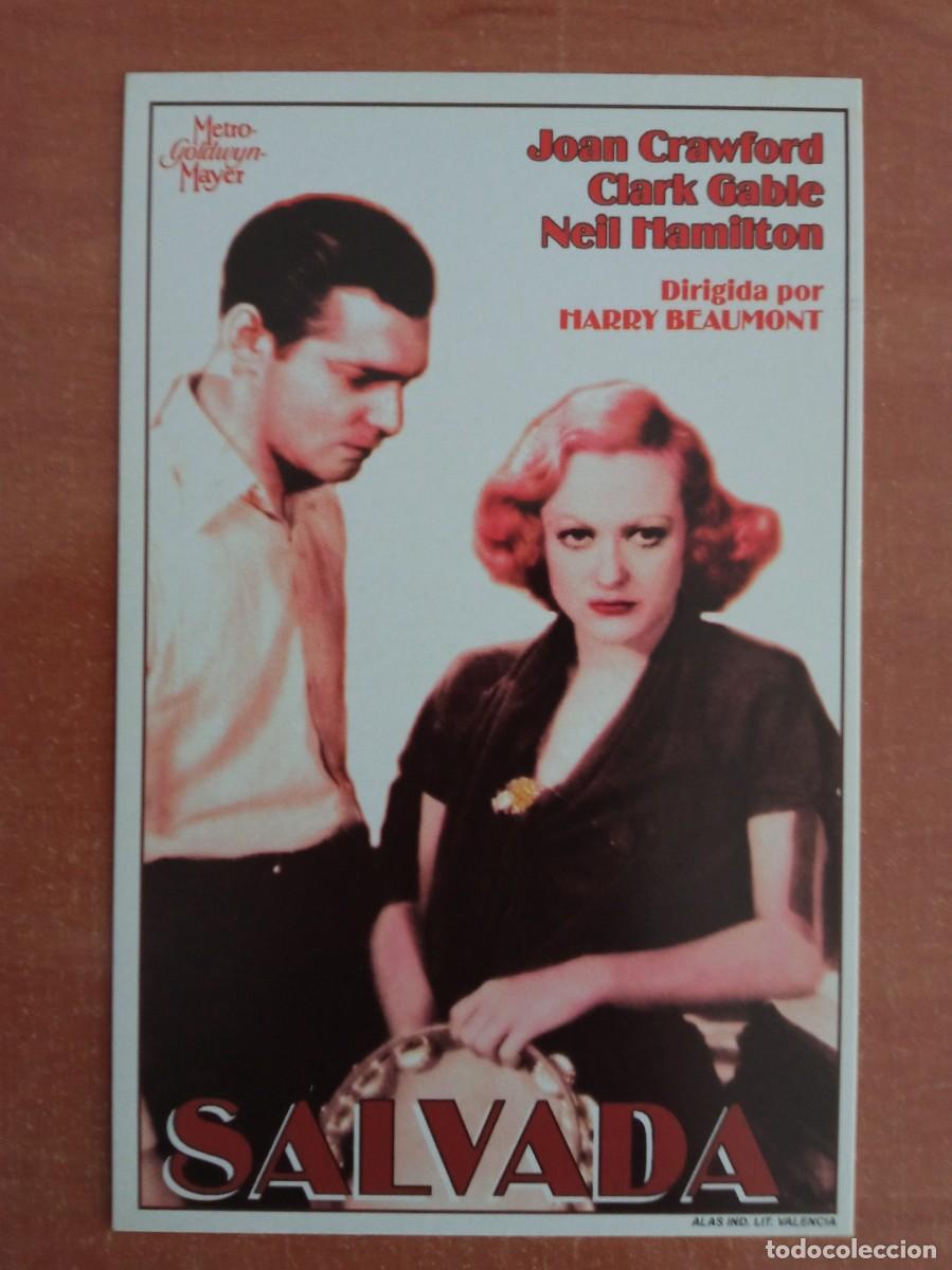 Cine: SALVADA, JOAN CRAWFORD, CLARK GABLE, REPRODUCCI&Oacute;N O FACSIMIL ACARTONADO DE LOS A&Ntilde;OS 80