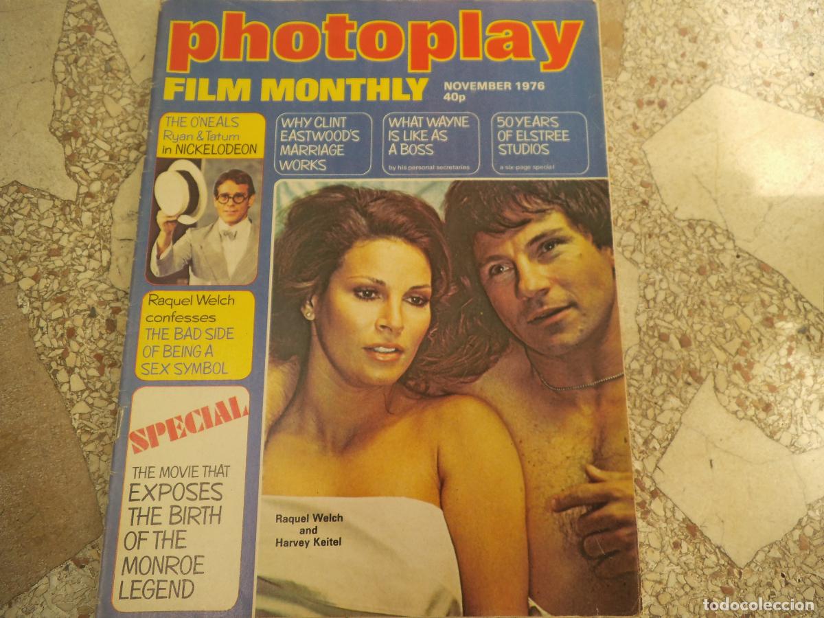 Cine: photoplay film monthly, u.s.a.november 1976, raquel welch,imitadora marilyn misty rowe, clint eastwo