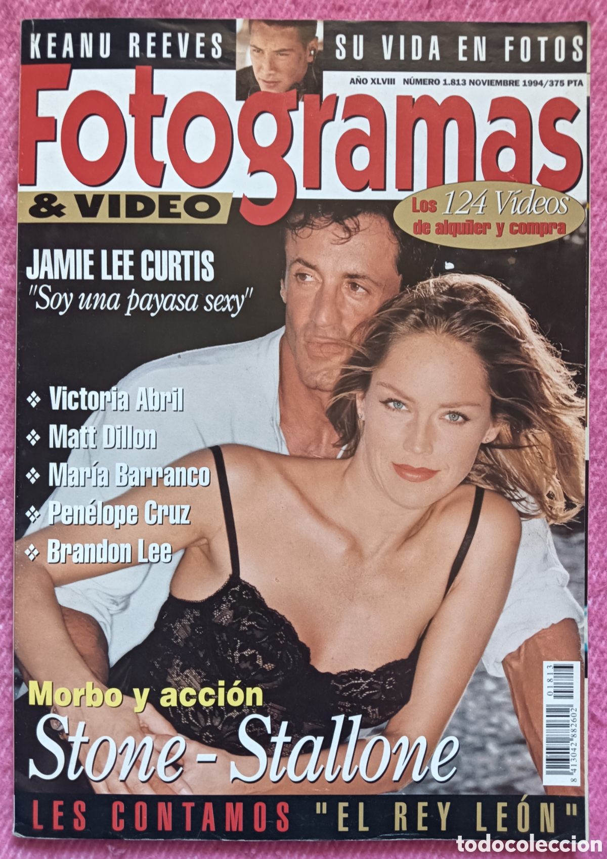 Cine: Magazine FOTOGRAMAS 1813 - Sharon Stone / Sylvester Stallone / Keanu Reeves / Jamie Lee Curtis