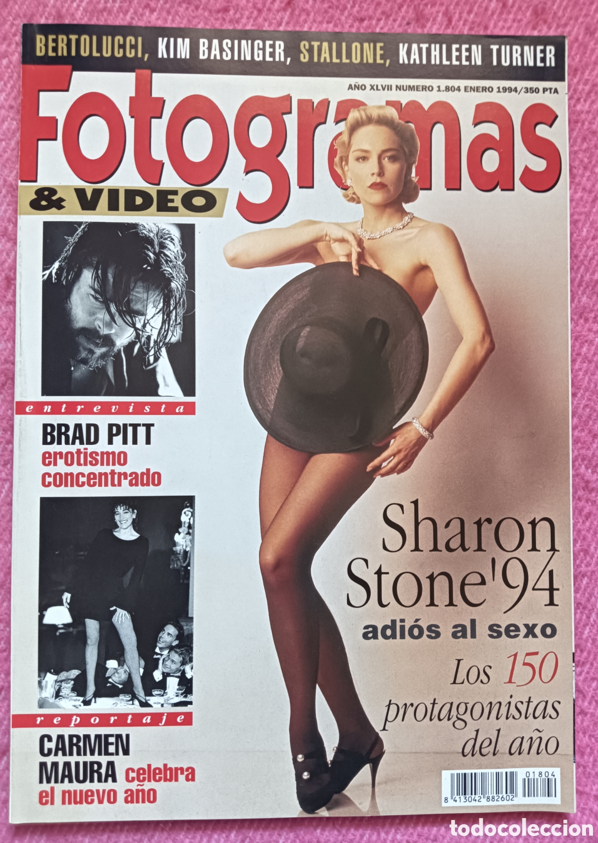 Cine: Magazine FOTOGRAMAS 1804 - Sharon Stone / Brad Pitt / Sylvester Stallone / Kim Basinger