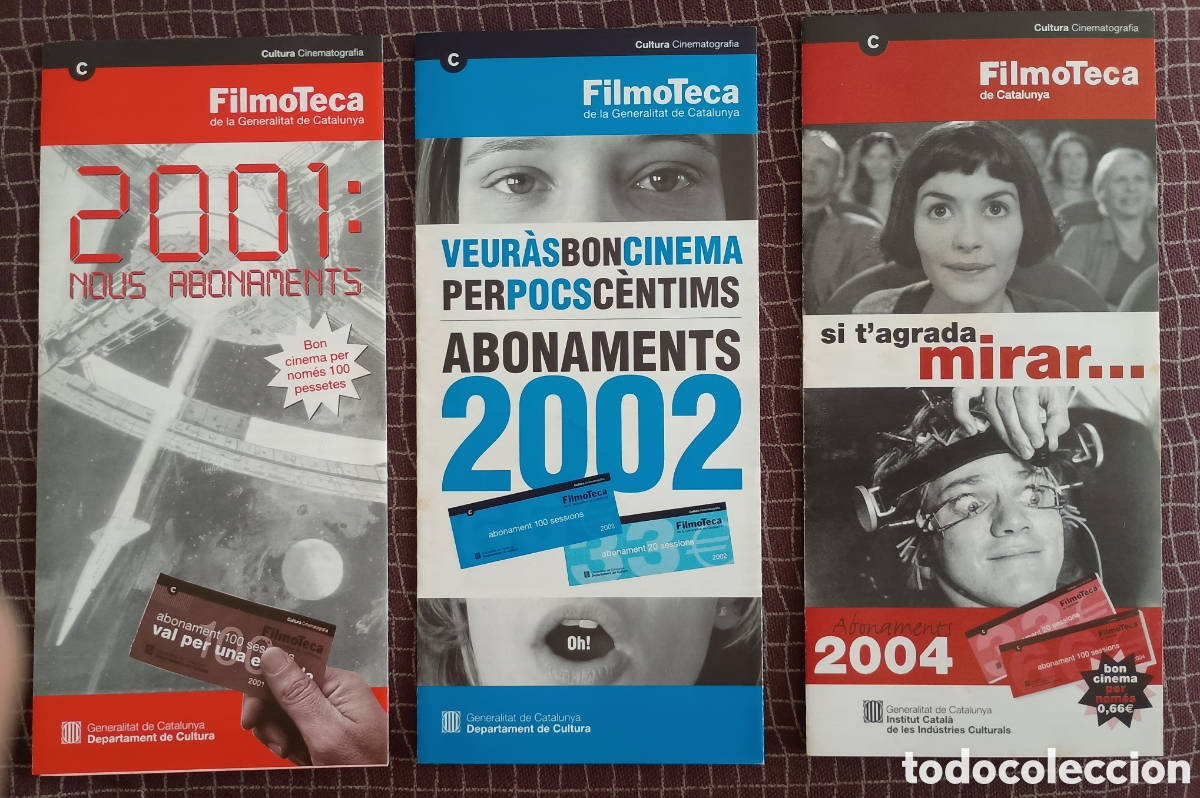 Cine: Programa Abonaments Filmoteca de Catalunya. 2001, 2002, 2004