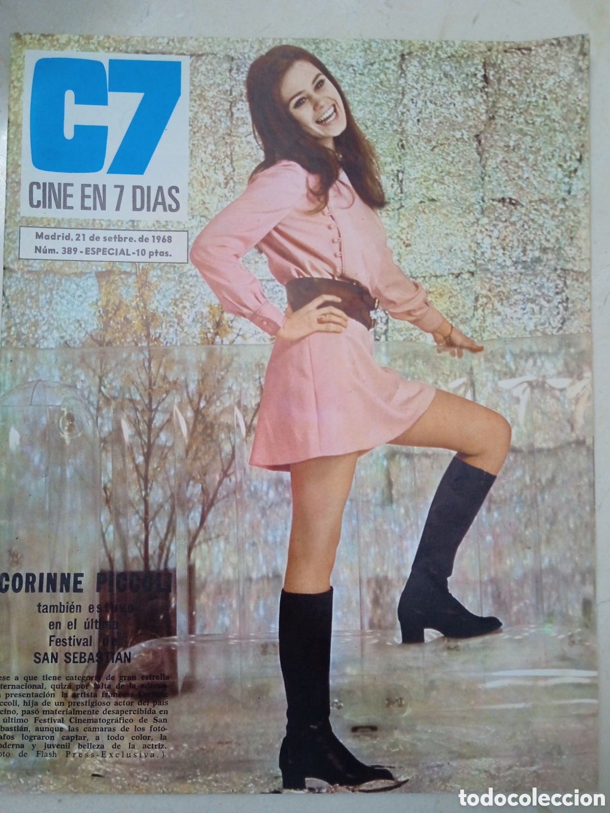 Cine: Cine en 7 d&iacute;as n&deg;389 21/09/68 Roc&iacute;o Durcal Raquel Welch Miguel R&iacute;os portada Corinne Piccoli