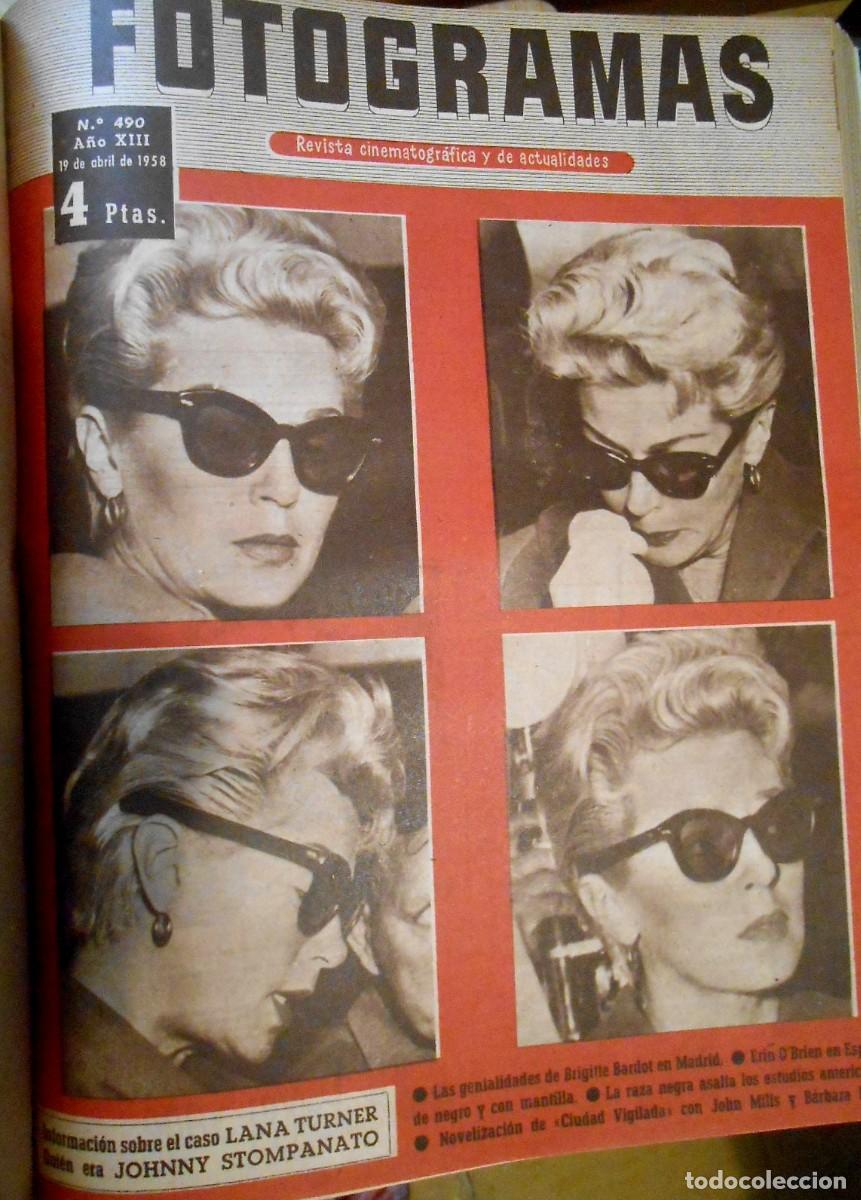 Cine: FOTOGRAMAS 1958 - 1 TOMO N&ordm;S. 475 A 500 - ENERO A JUNIO