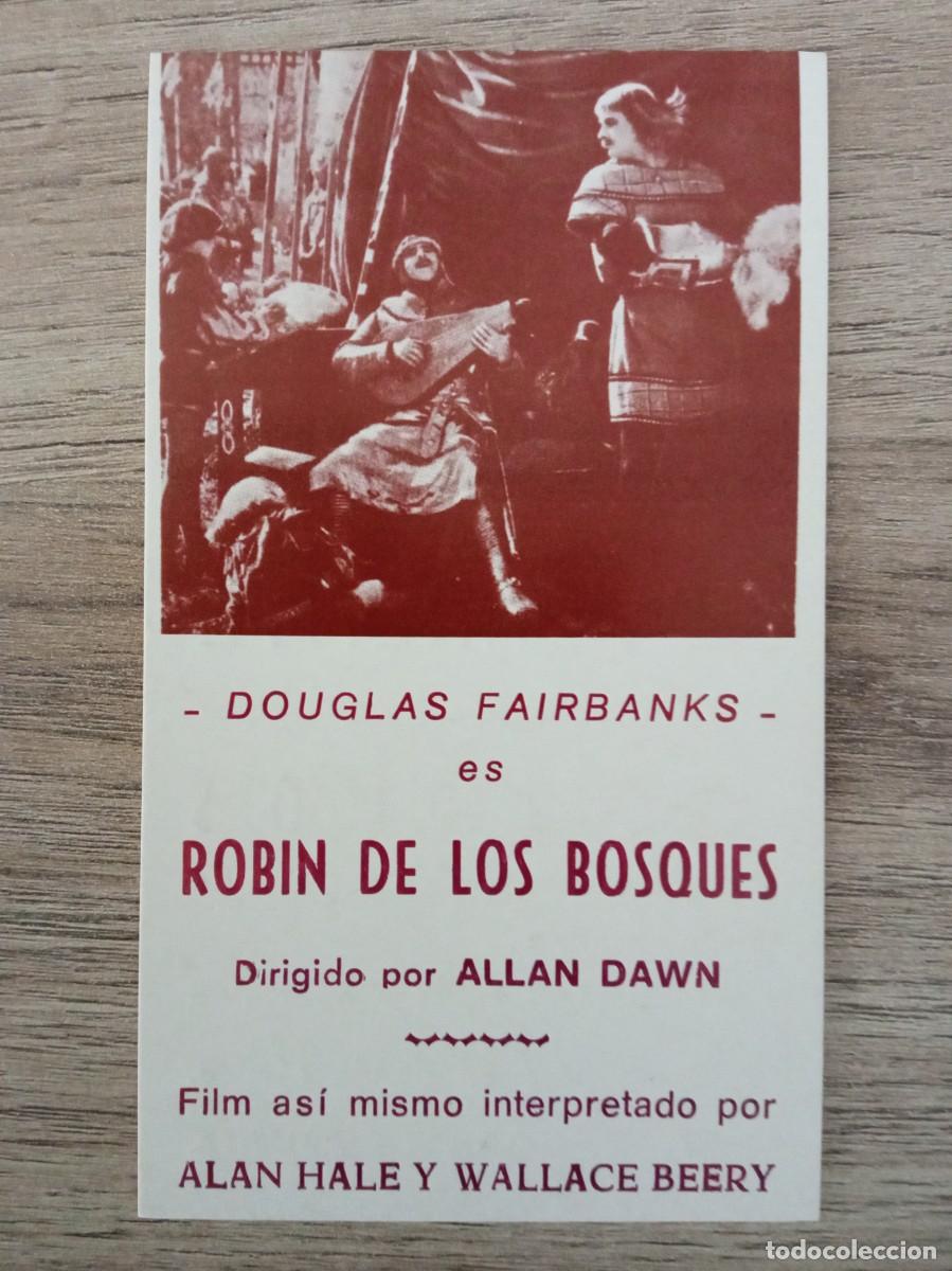Cine: ROBIN DE LOS BOSQUES, DOUGLAS FAIRBANKS, TARJETA FACSIMIL