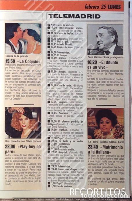Cine: la coquito silvia tortosa paco martinez soria sofia loren james mason michale caine