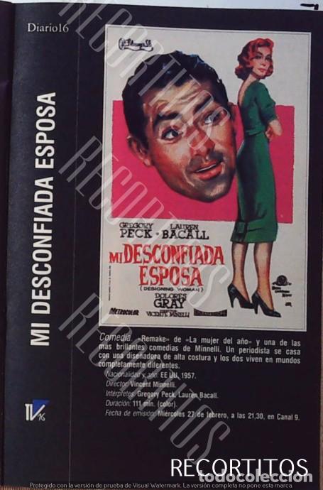 Cine: mi desconfiada esposa gregory peck lauren bacall dolores gray el crimen del expreso de andalucia