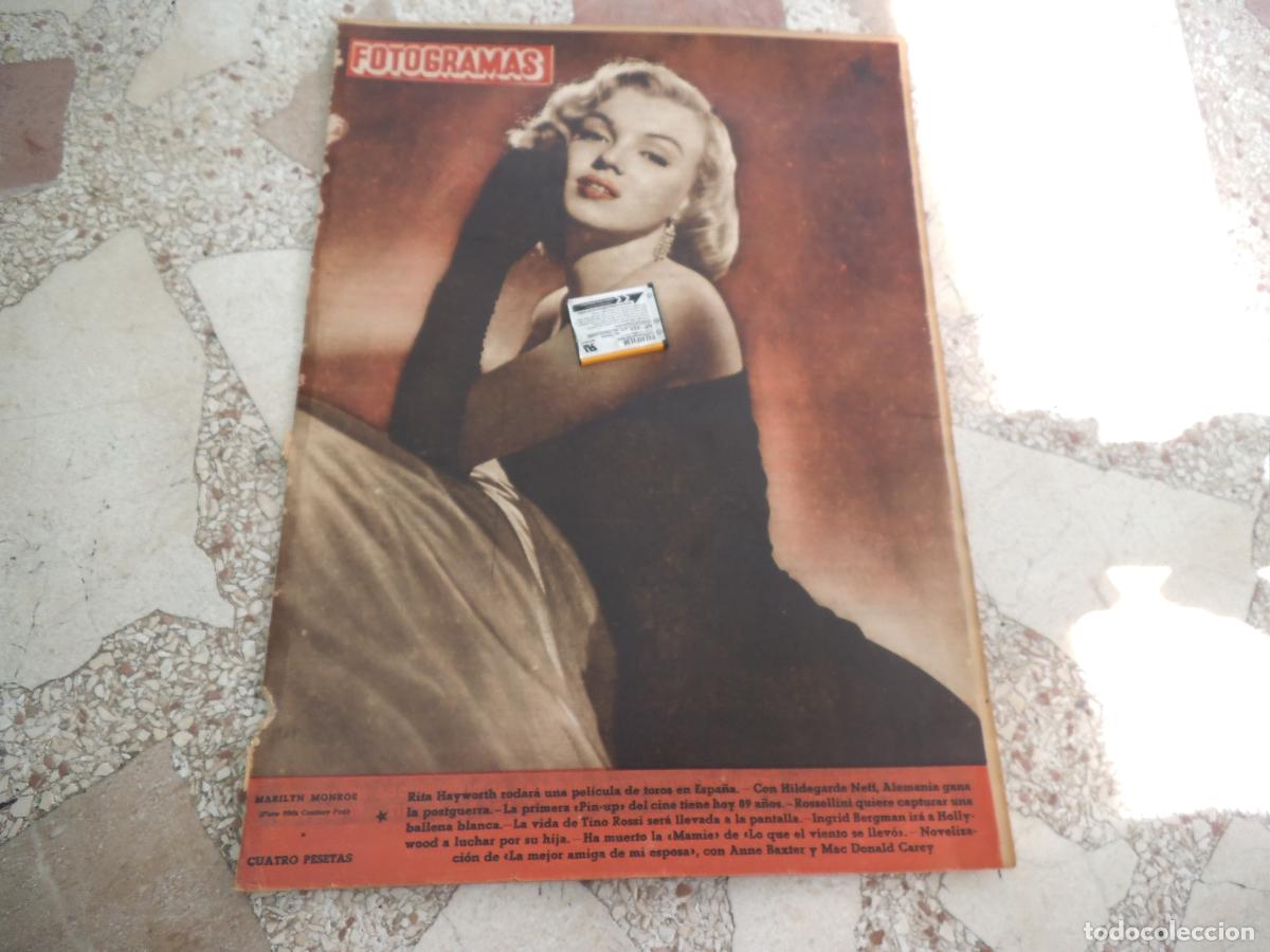Cine: fotogramas n&ordm; 210, 1952, portada marilyn solo portada,