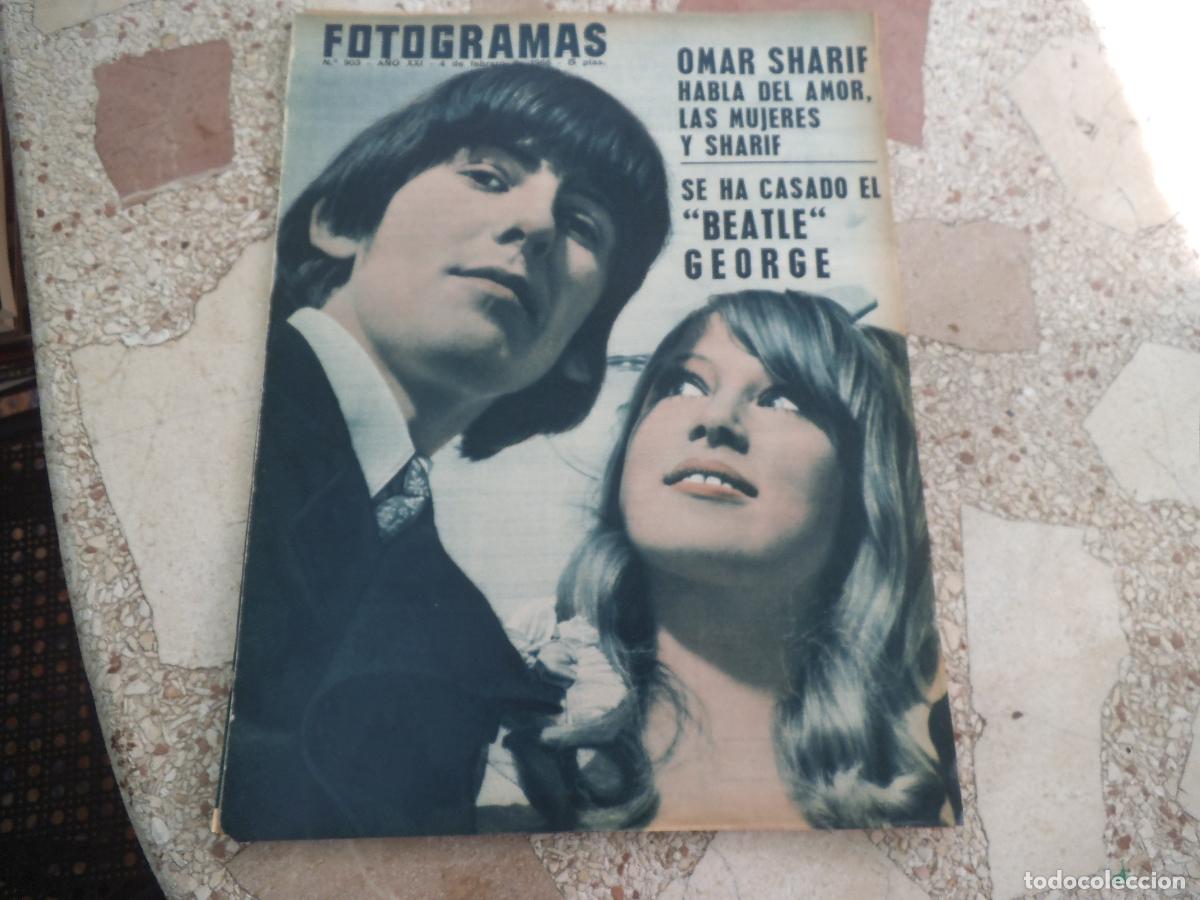 Cine: fotogramas n&ordm; 903, 1966, portada y reportage se ha casado el beatle george, omar sharif