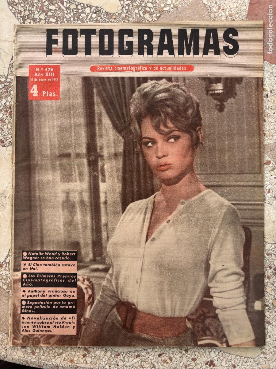 Cine: FOTOGRAMAS N&ordm; 476 A&Ntilde;O 1958. NATHALIE WOOD Y ROBERT WAGNER. ANTHONY FRANCIOSA. WILLIAM HOLDEN.