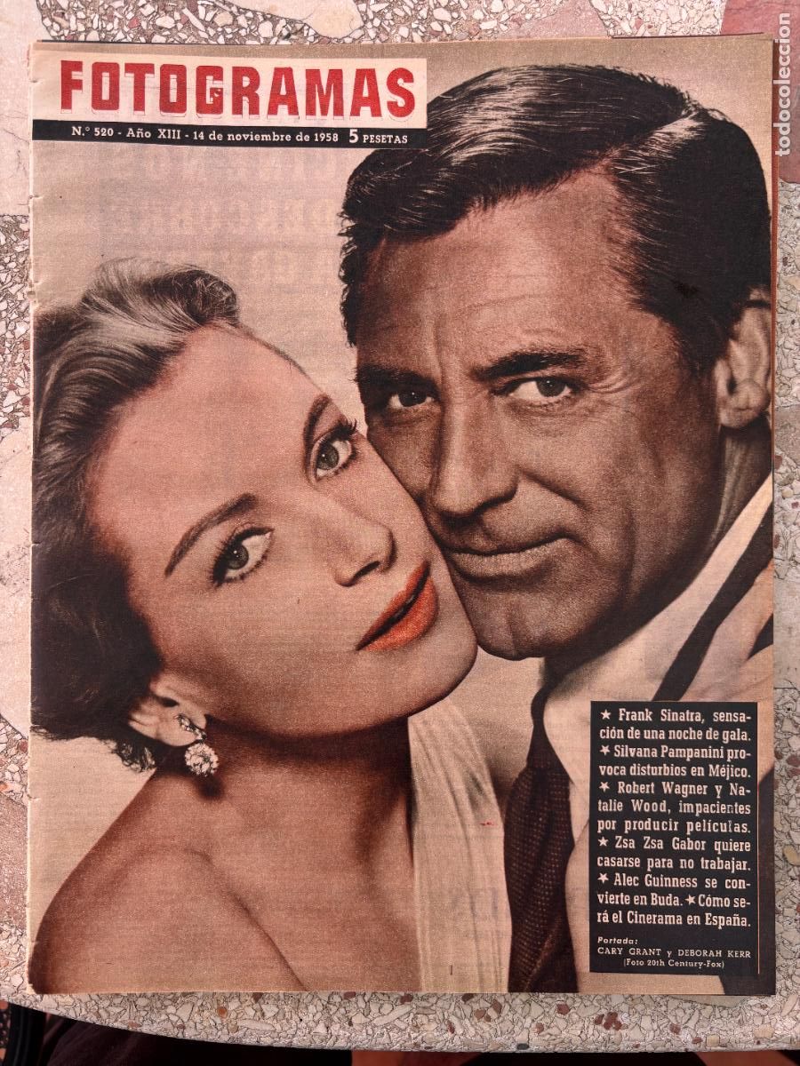 Cine: FOTOGRAMAS N&ordm; 520 A&Ntilde;O 1958. CARY GRANT Y DEBORAH KERR EN PORTADA. FRANK SINATRA. ROBERT WAGNER.