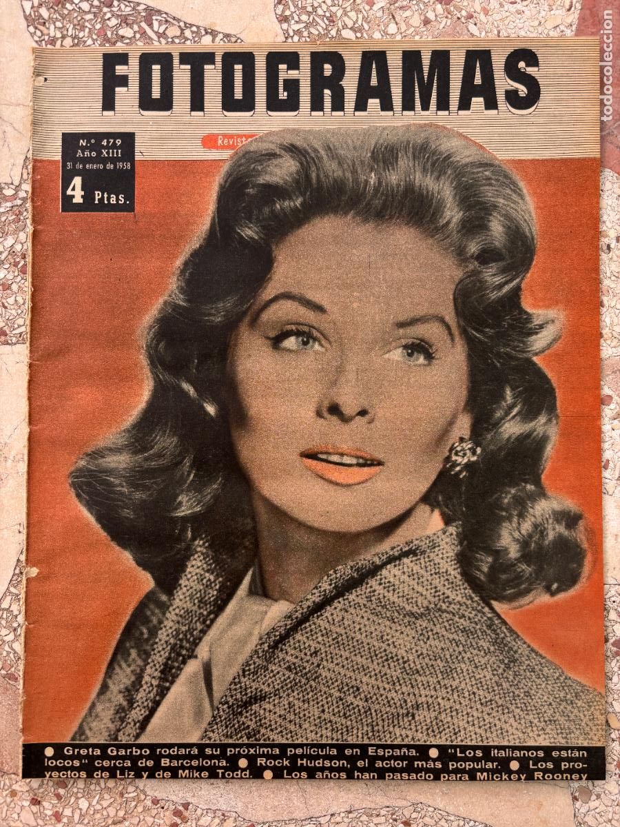 Cine: FOTOGRAMAS N&ordm; 479 A&Ntilde;O 1958. GRETA GARBO. ROCK HUDSON. DON MURRAY. SHEILAH GRAHAM.