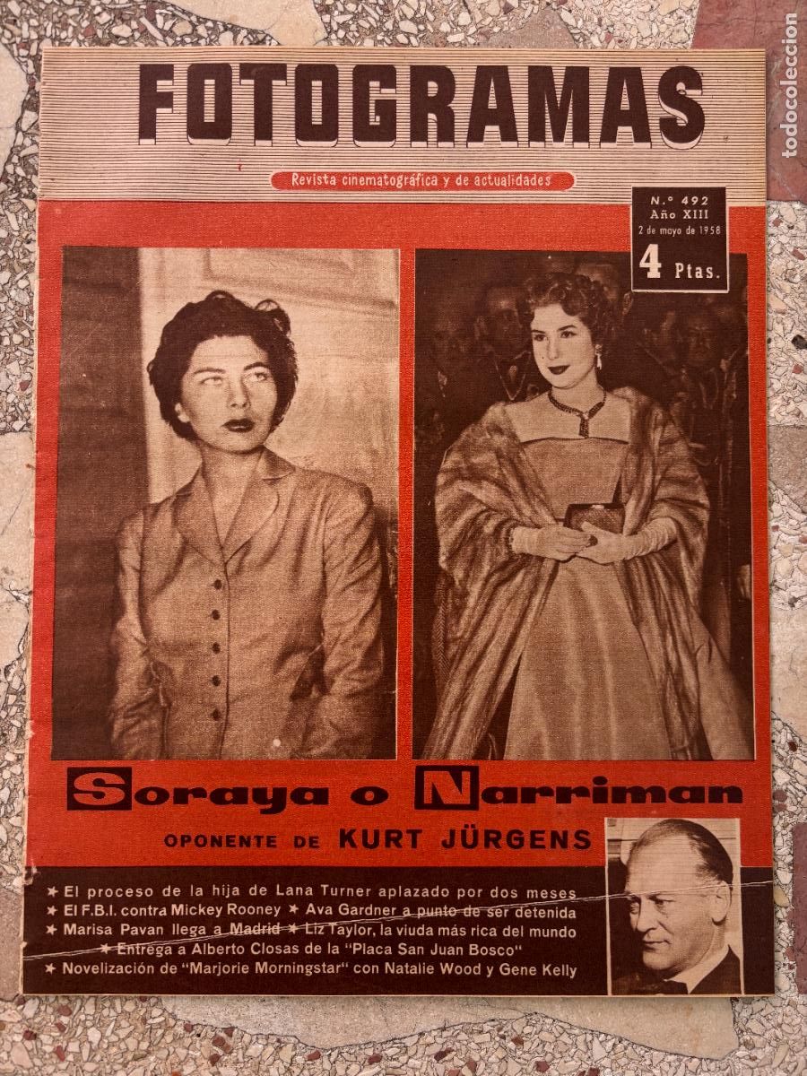 Cine: FOTOGRAMAS N&ordm; 492 a&ntilde;o 1958. LANA TURNER. MICKEY ROONEY. LIZ TAYLOR. NATALLIE WOOD. GENE KELLY.