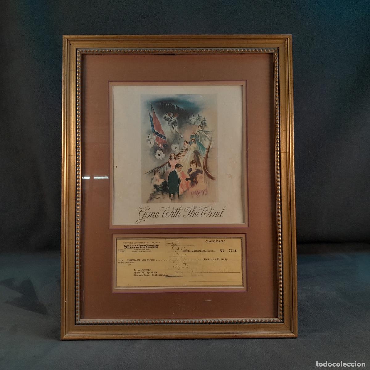 Cine: C-2044. MEMORABILIA CINEMATOGR&Aacute;FICA. LO QUE EL VIENTO SE LLEV&Oacute;. CHEQUE DE CLARK GABLE. 1950.