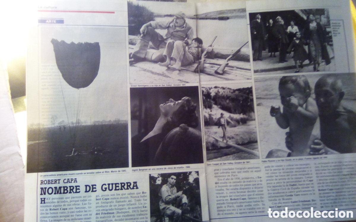 Cine: Robert Capa, nombre de guerra. Revista &Eacute;poca. 07-04-1986. Son 2 hojas.