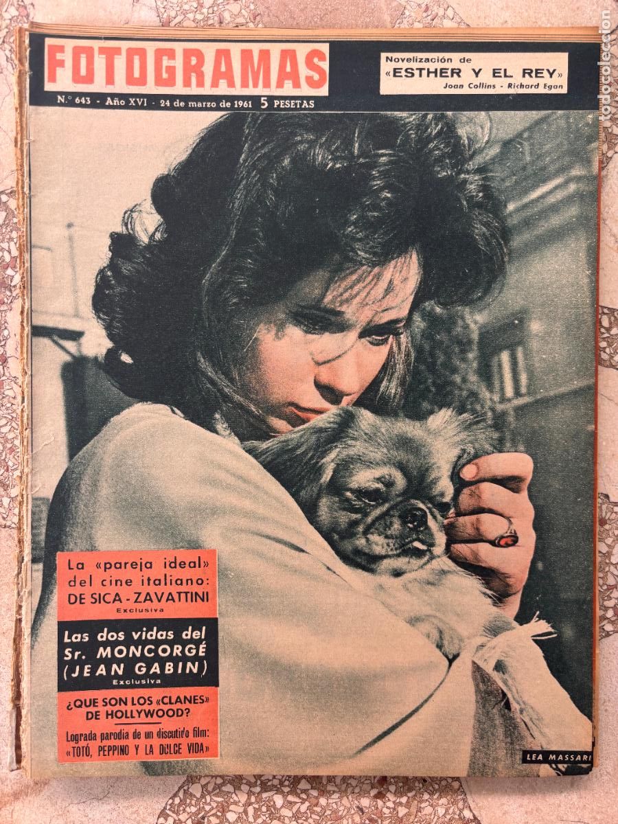 Cine: FOTOGRAMAS N&ordm; 643 A&Ntilde;O 1961. LEA MASSARI EN PORTADA. JEAN GABIN. TINA LOUISE. LUDMILA TCHERINA.