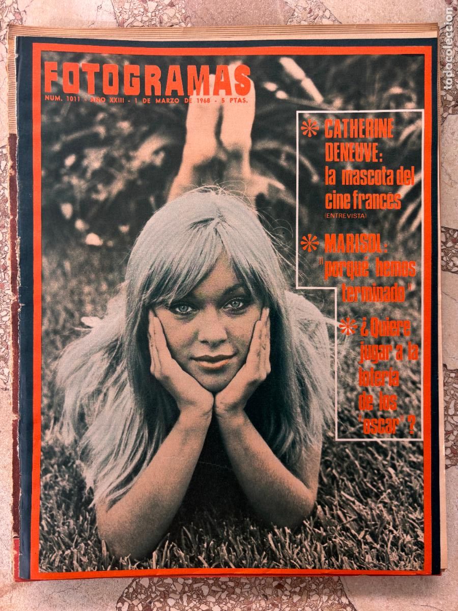 Cine: FOTOGRAMAS N&ordm; 1011 a&ntilde;o 1968. ENTREVISTA CATHERINE DENEUVE. MARISOL EN PORTADA.