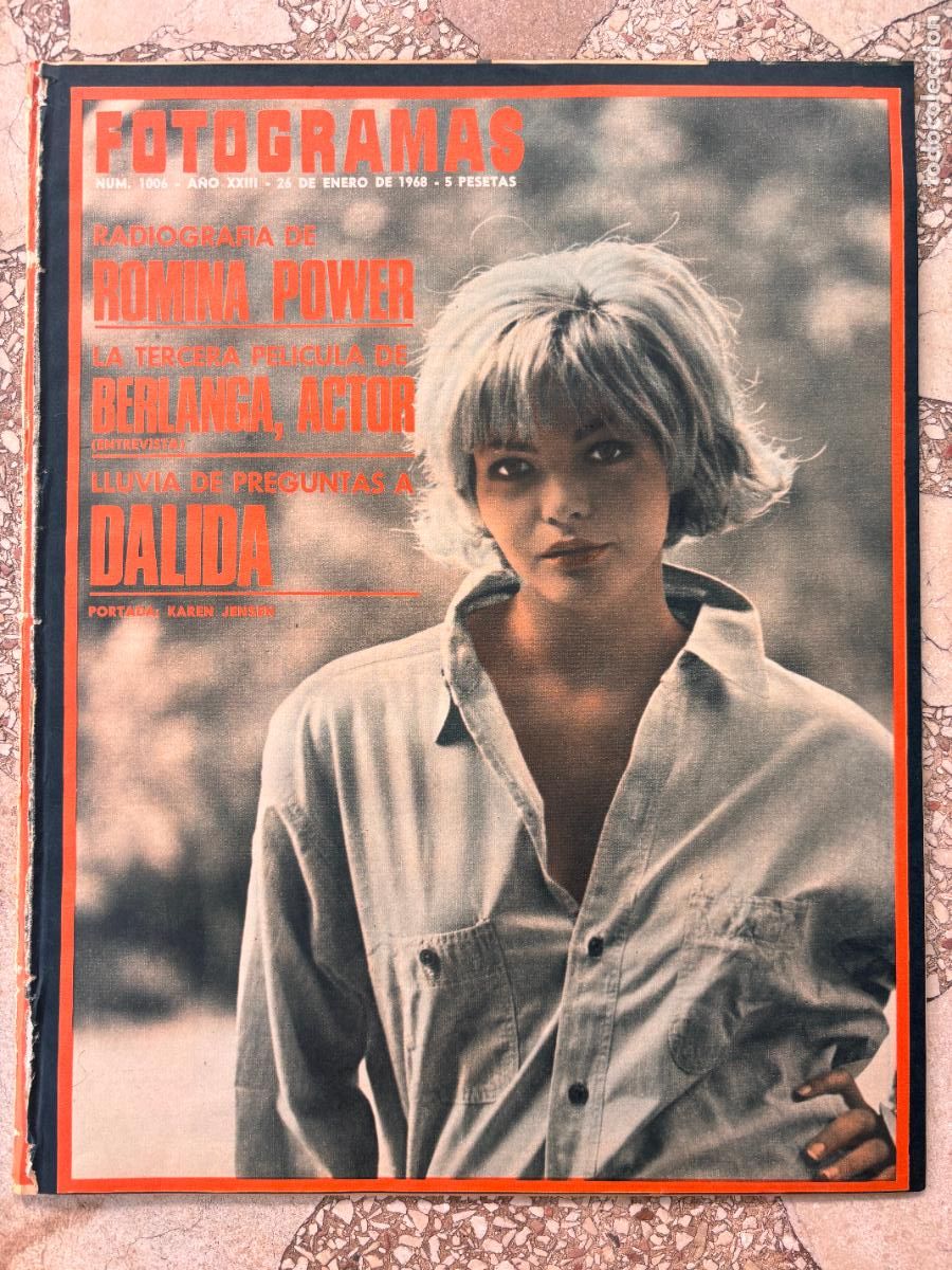 Cine: FOTOGRAMAS N&ordm; 1006 a&ntilde;o 1968. KAREN JENSEN EN PORTADA. ROMINA POWER. BERLANDA. DALIDA.