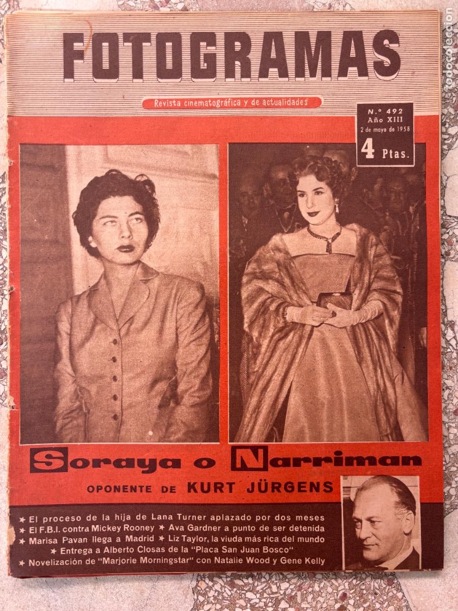 Cine: FOTOGRAMAS N&ordm; 492 a&ntilde;o 1958. LANA TURNER. MICKEY ROONEY. LIZ TAYLOR. NATALLIE WOOD. GENE KELLY.