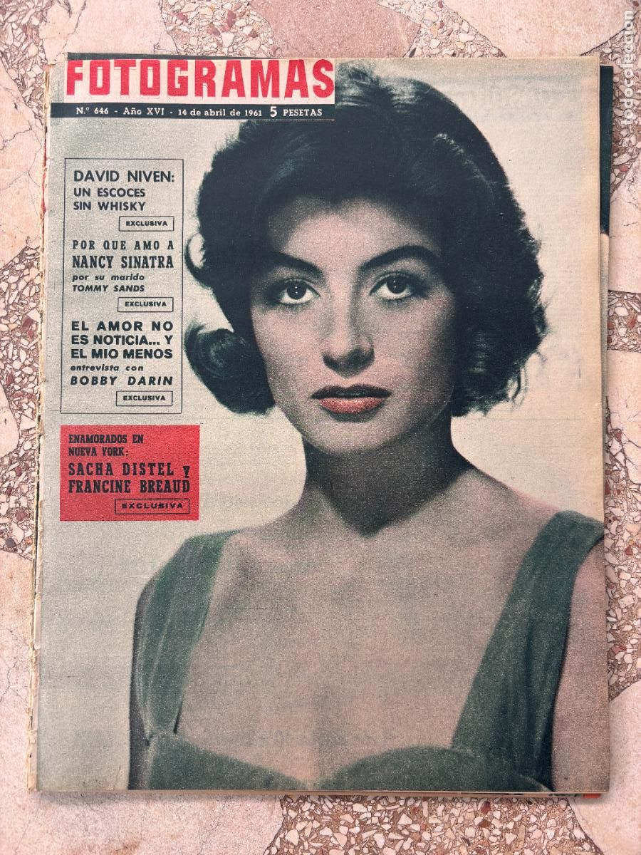 Cine: FOTOGRAMAS N&ordm; 646 a&ntilde;o 1961. SACHA DISTEL Y FRANCINE BREAUD. DAVID NIVEN. NANCY SINATRA.