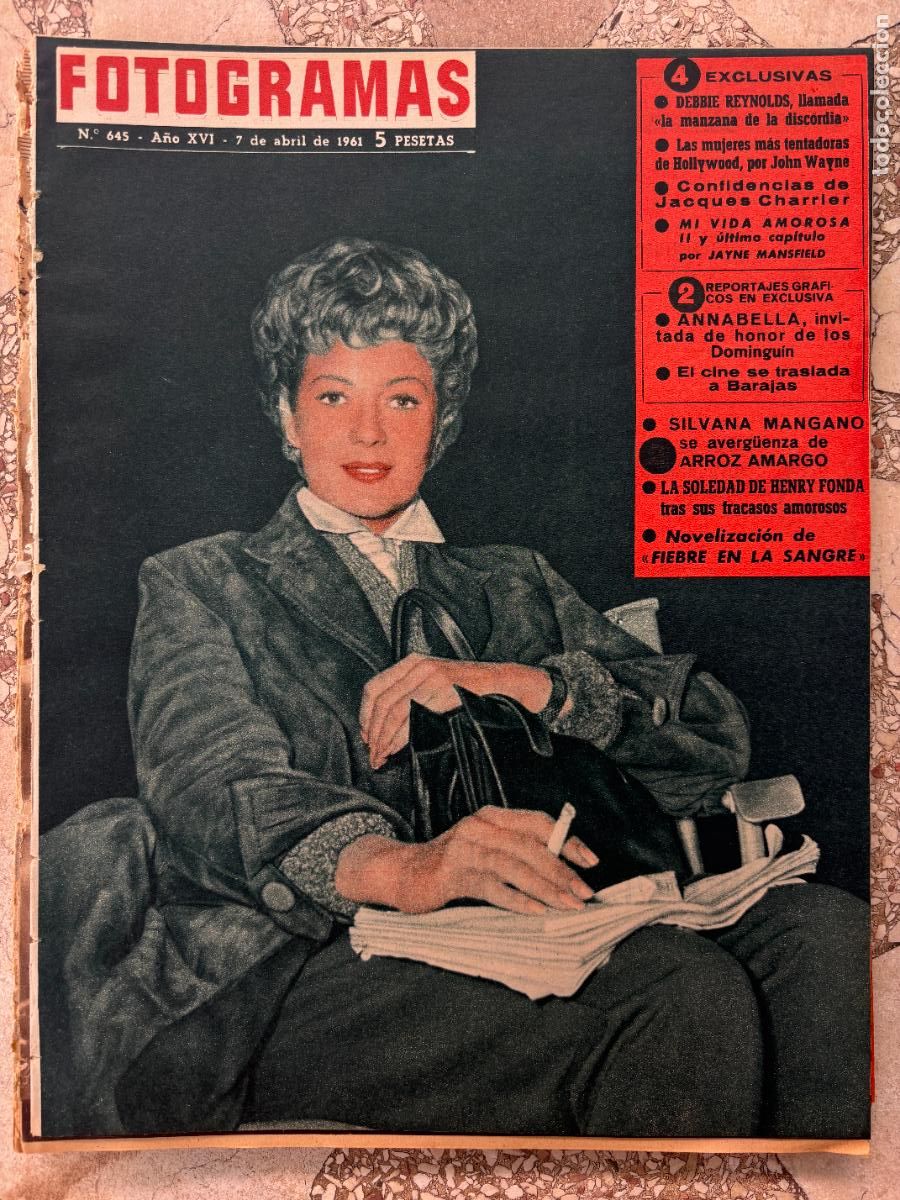 Cine: FOTOGRAMAS N&ordm; 645 a&ntilde;o 1961. DEBBIE REYNOLDS. JOHN WAYNE. SILVANA MANGANO. HENRY FONDA.