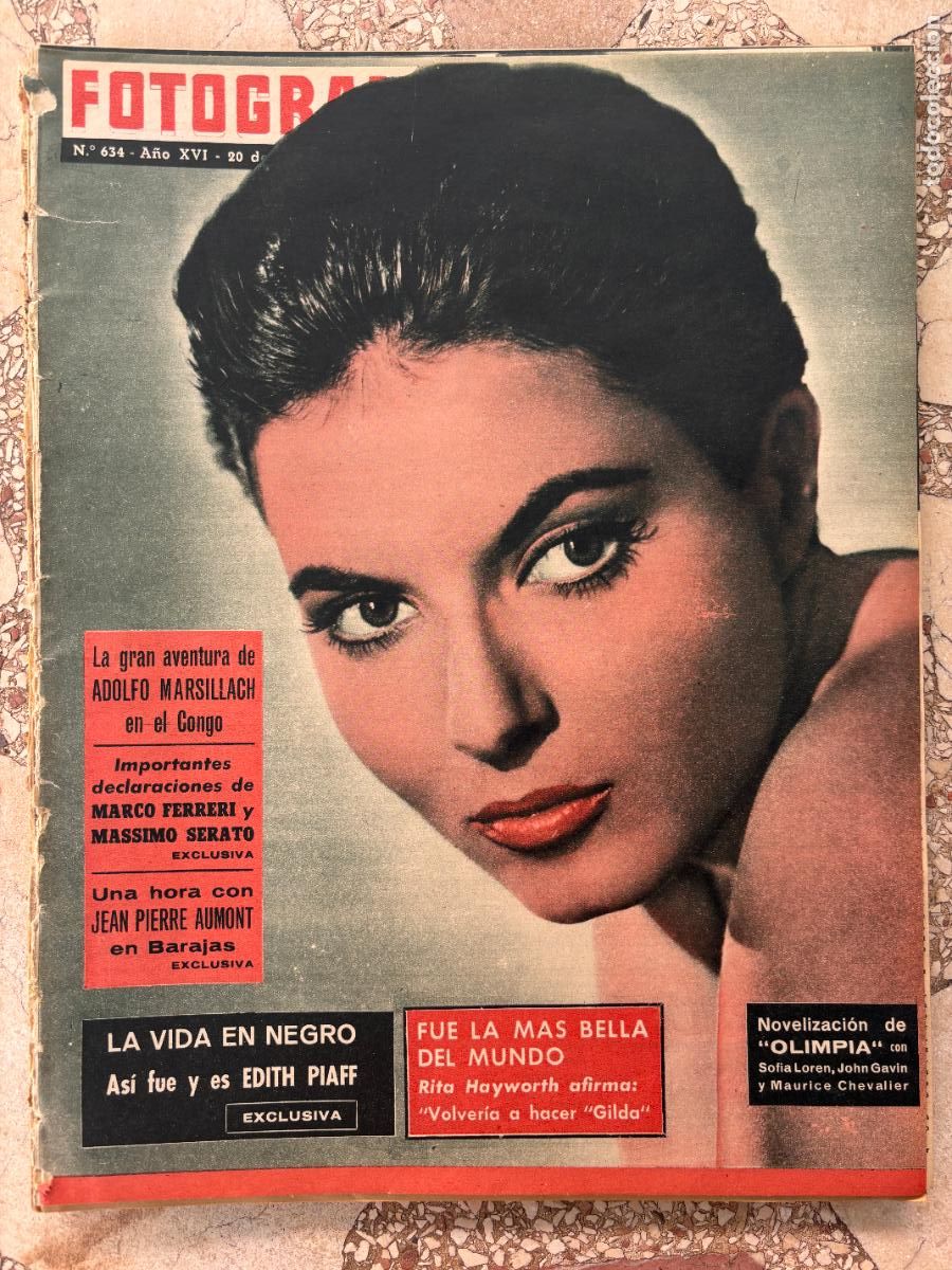 Cine: FOTOGRAMAS N&ordm; 634 a&ntilde;o 1961. SOFIA LOREN. JOHN GAVIN. ADOLFO MARSILLACH. JEAN PIERRE AUMONT.