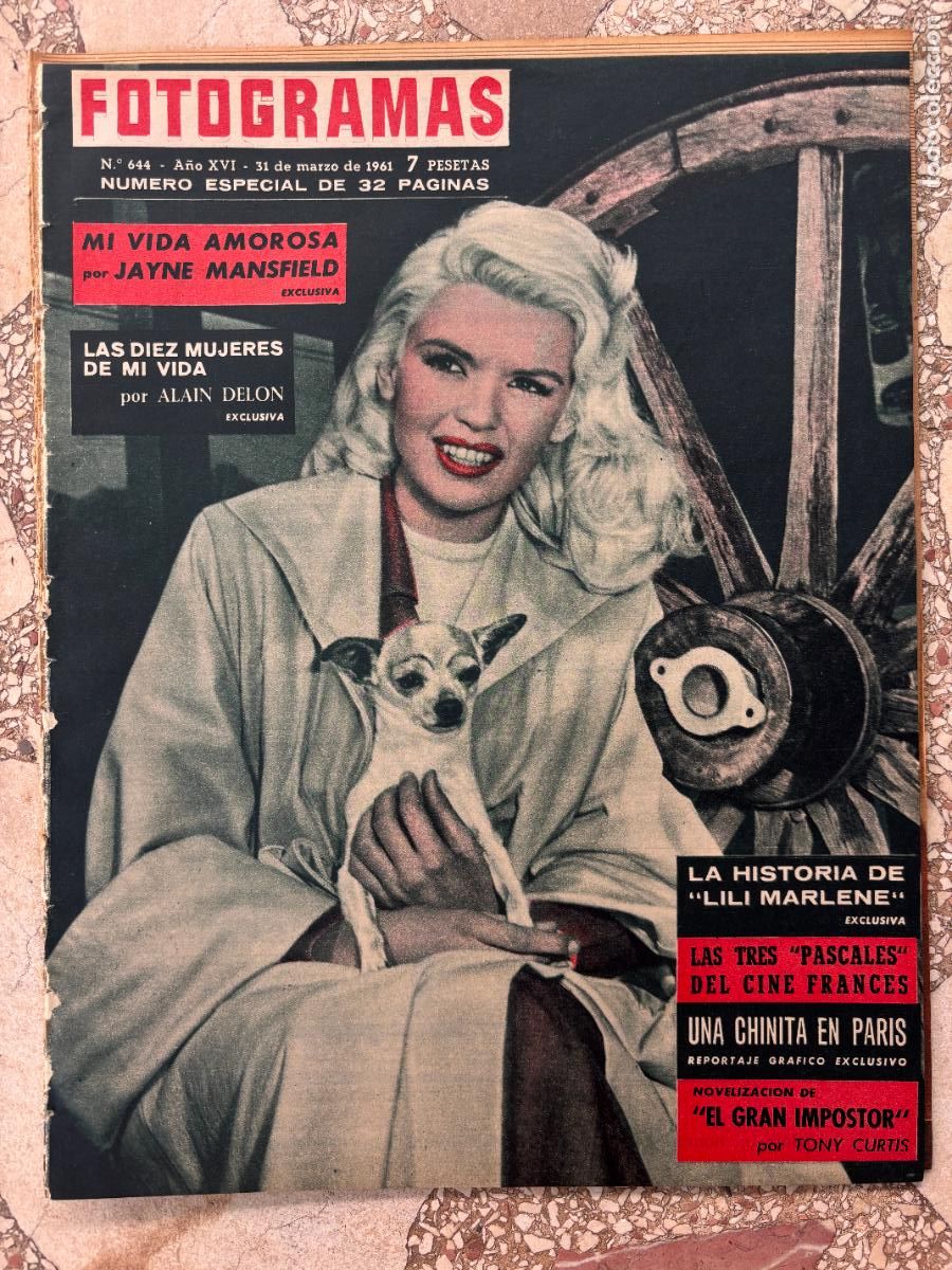 Cine: FOTOGRAMAS N&ordm; 644 A&Ntilde;O 1961. LILI MARLENE. JAYNE MANSFIELD. ALAIN DELON. TONY CURTIS.