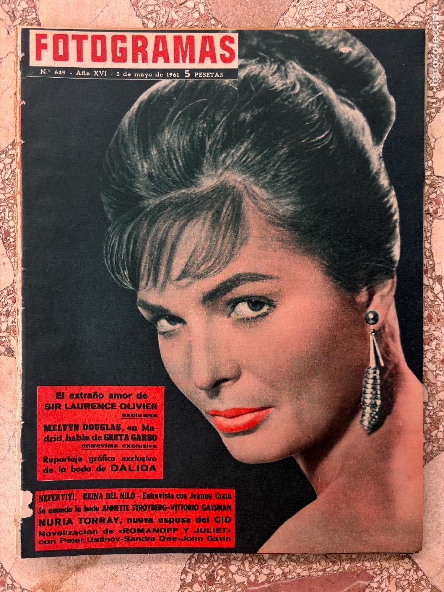 Cine: FOTOGRAMAS N&ordm; 649 A&Ntilde;O 1961. SIR LAURENCE OLIVIER. MELVYN DOUGLAS. GRETA GARBO. DALIDA.