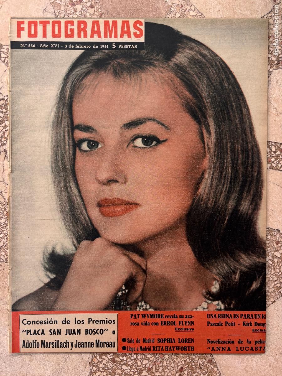 Cine: FOTOGRAMAS N&ordm; 636 A&Ntilde;O 1961. ADOLFO MARSILLACH Y JEANNE MOREAU. PAT WYMORE. ERROL FLYNN.