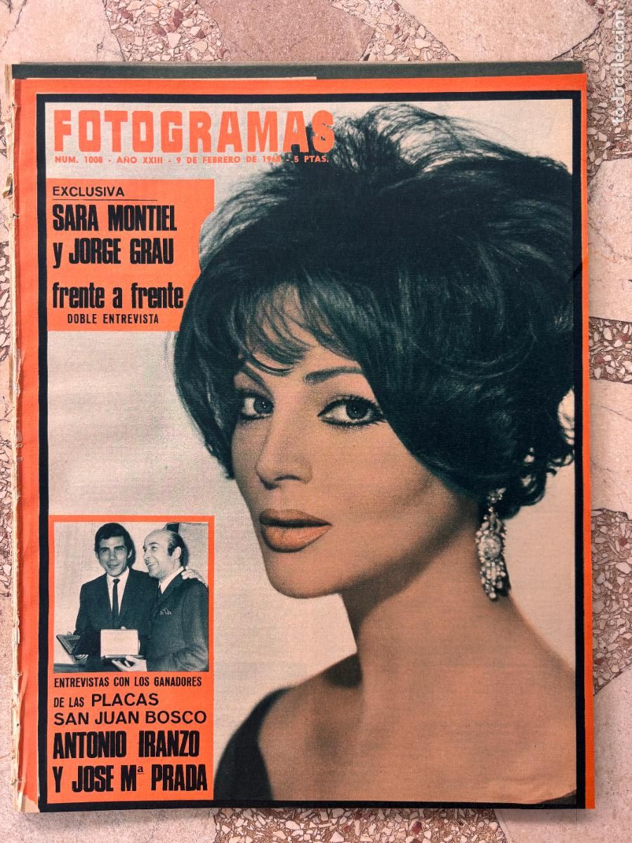 Cine: FOTOGRAMAS N&ordm; 1008 A&Ntilde;O 1968. SARA MONTIEL Y JORGE GRAU. ANTONIO IRANZO Y JOSE M&ordf; PRADA.