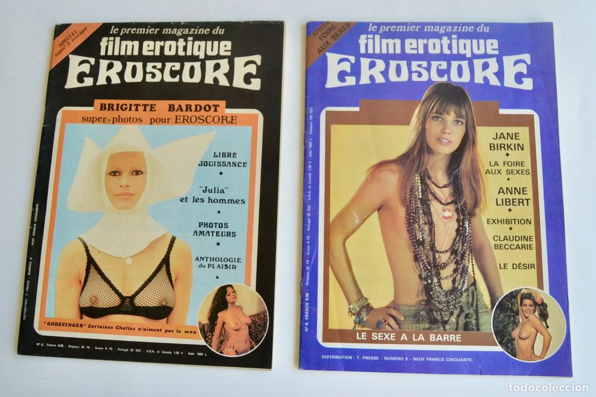 Cine: Lote de 2 Revistas Francesas Cine Er&oacute;tico. &rdquo;Film Erotique Eroscore&rdquo;. B. Bardot / J. Birkin. A&ntilde;o 1974