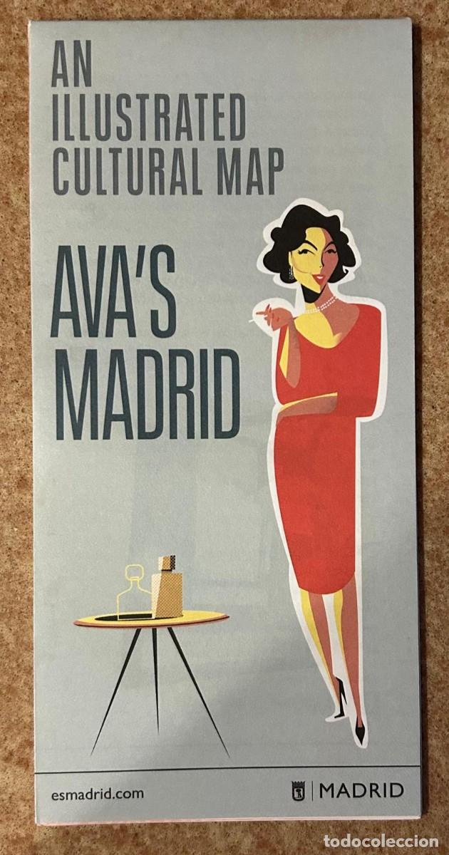 Cine: AVA'S MADRID - EL MADRID DE AVA GADNER - MAPA DESPLEGABLE ILUSTRADO - Texto en ingl&eacute;s