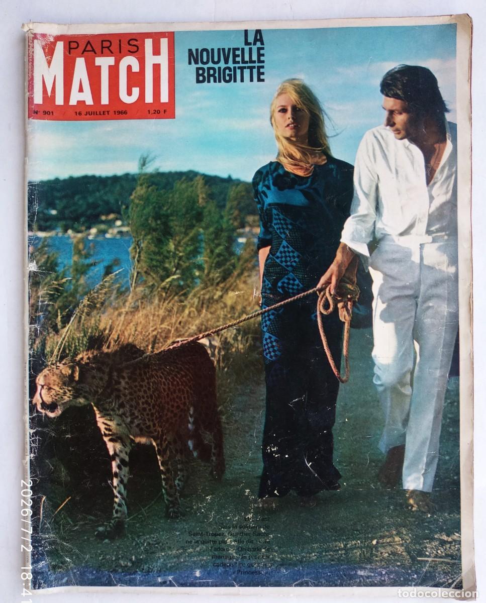 Cine: BRIGITTE BARDOT. JOHNNY HALYDAY. REVISTA FRANCESA PARIS MATCH 1966.
