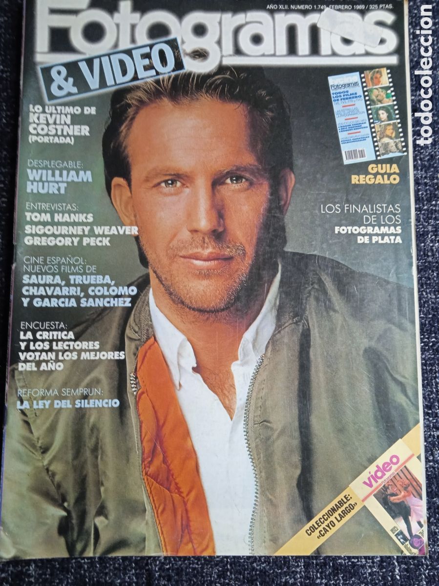 Cine: FOTOGRAMAS N&ordm; 1749 FEBRERO 1989 KEVIN COSTNER, TOM HANKS, SIGOURNEY WEAVER, GREGORI PECK