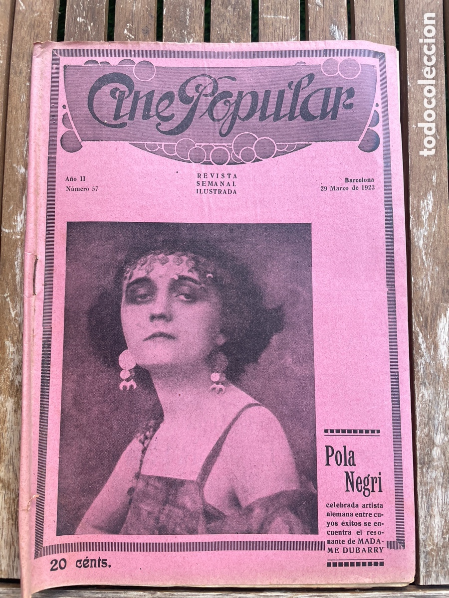 Cine: Cine Popular. 29 de marzo de 1922. N&uacute;mero 57. Pola Negri