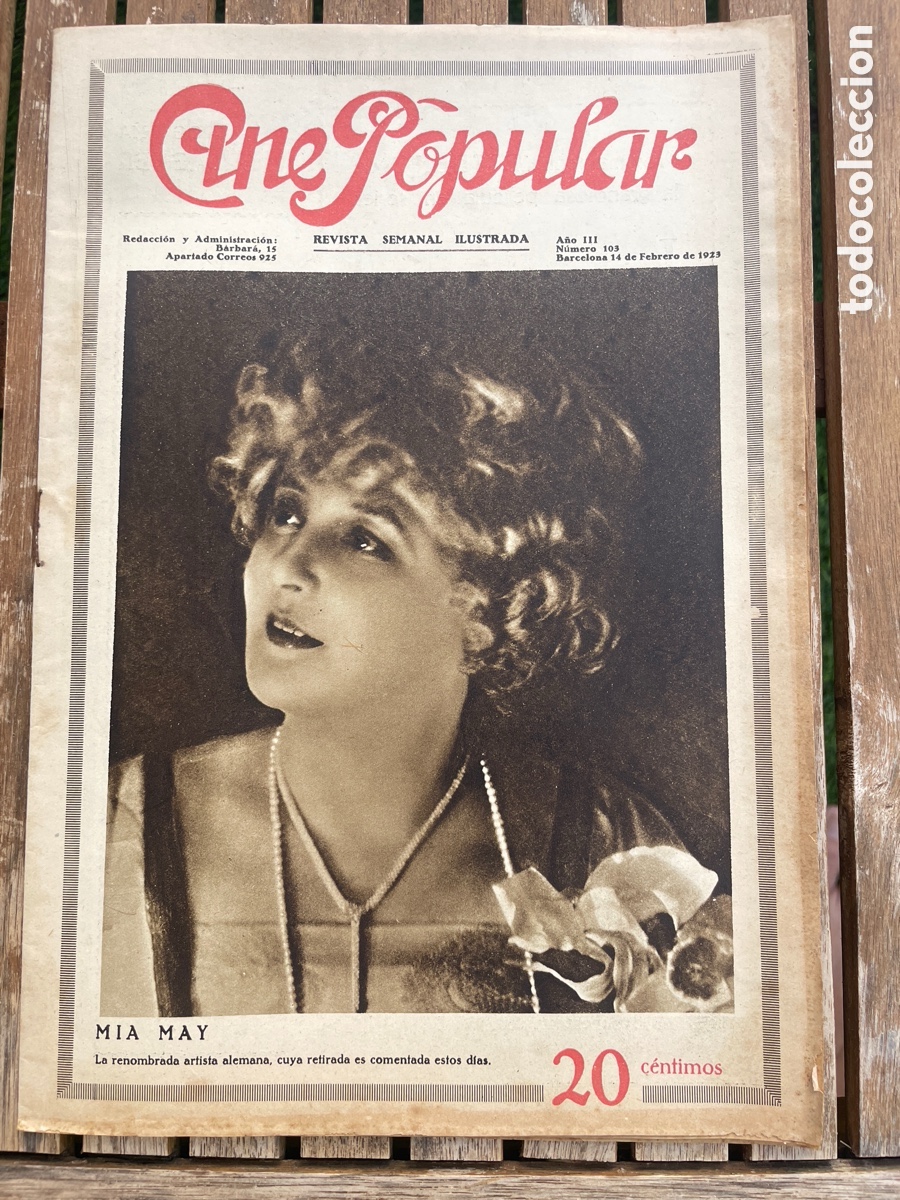 Cinema: Cine Popular. 14 de febrero de 1923. N&uacute;mero 103. Mia May.